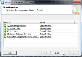 SQL Setup Progress