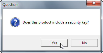 Security keys question window
